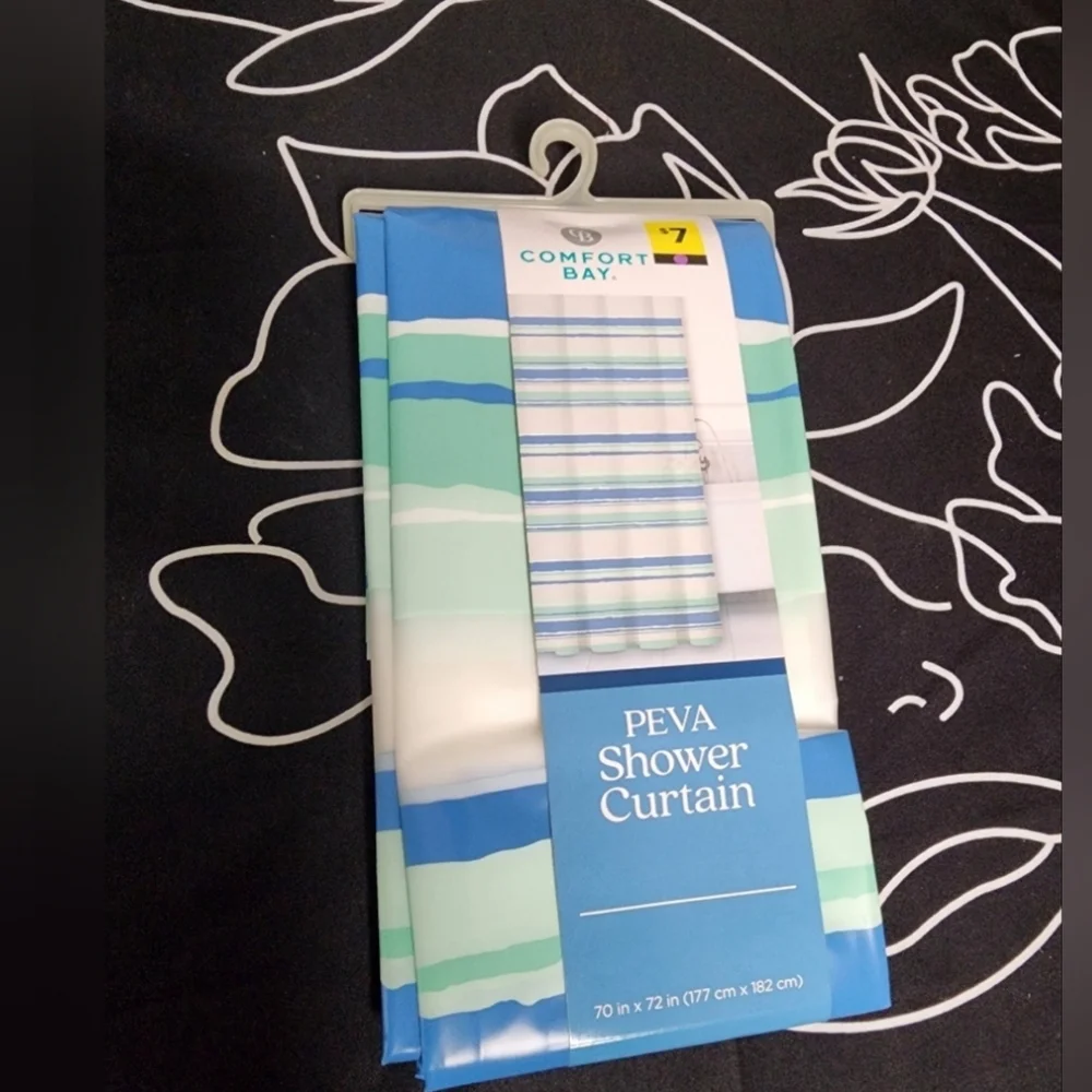 Comfort Bay Set of 3 PEVA Shower Curtains | Striped design